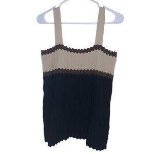 Adrienne Vittadini Scalloped Ribbon Tank Women’s Large
